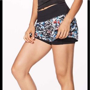 Lululemon multi color Break Free Shorts size 4